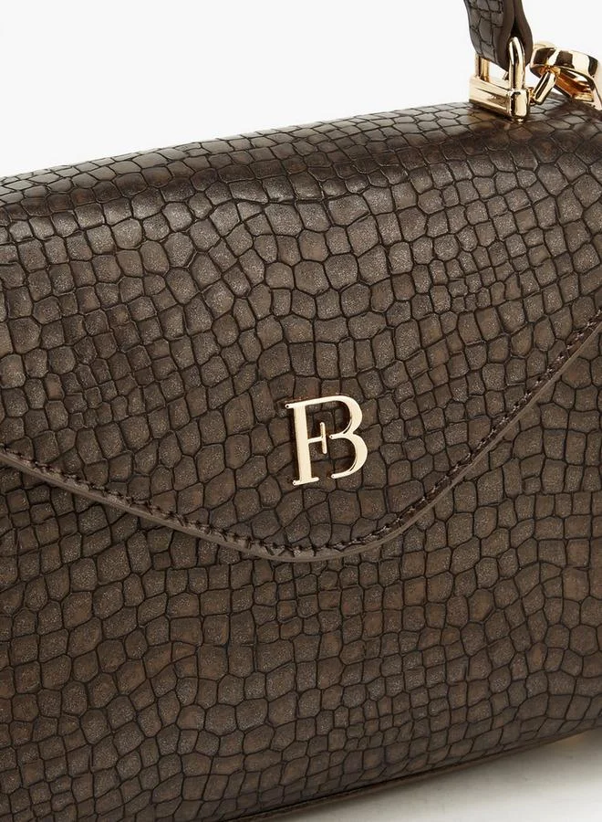 Flora Bella By Shoexpress Bronze Textured Crossbody Bag With Removable Strap for Women | Best Price UAE