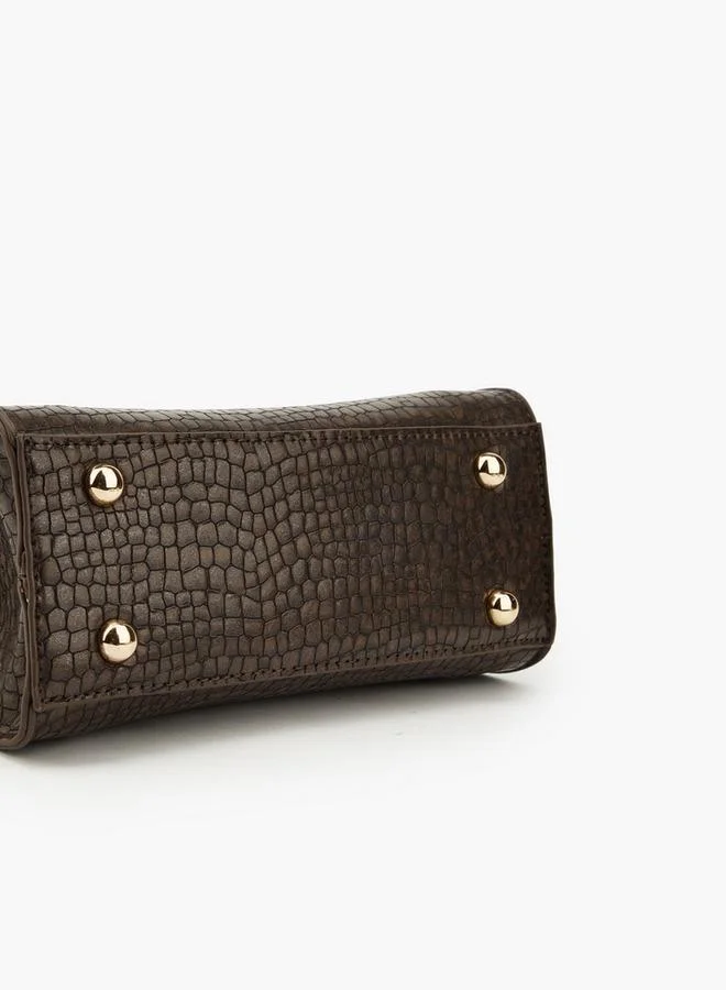 Flora Bella By Shoexpress Bronze Textured Crossbody Bag With Removable Strap for Women | Best Price UAE