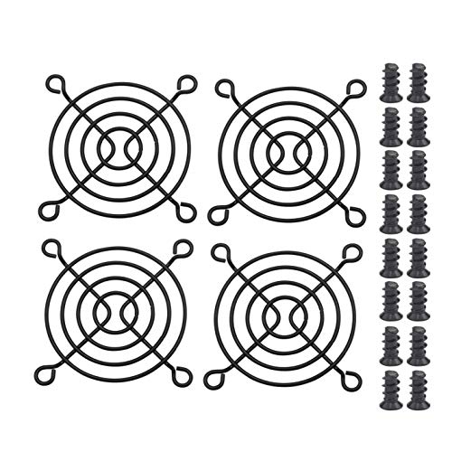 Easycargo 4pcs 60mm Fan Grill 60mm Guard Black with Screws (Black 60mm) - Image 1