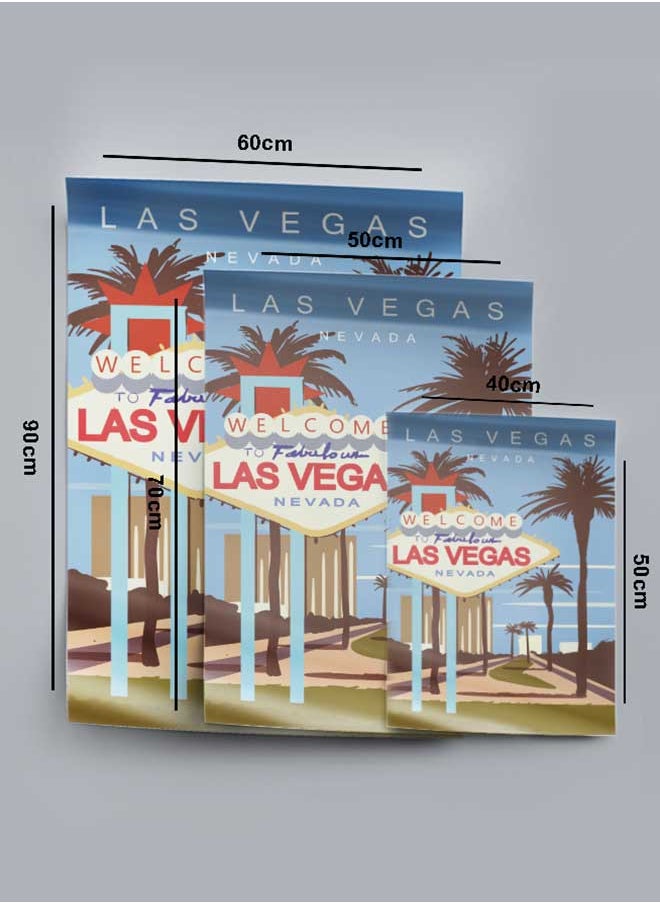 LOWHA Poster Painting Art With Four Separate Pieces Of Double-Sided Stickers Las Vegas Nevada For Home Bedroom Living Room And Office Decor  - Image 4