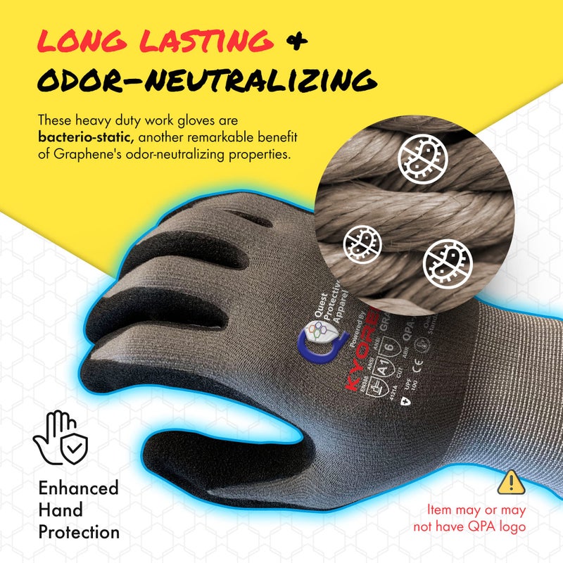 Quest Protective Apparel Quest Cut Resistant Work Gloves – Cut Proof Working, Pucture Resistant Gloves Heavy Duty Cutting and Abrasion Protection - Medium, Pack of 12 Pairs - Image 5