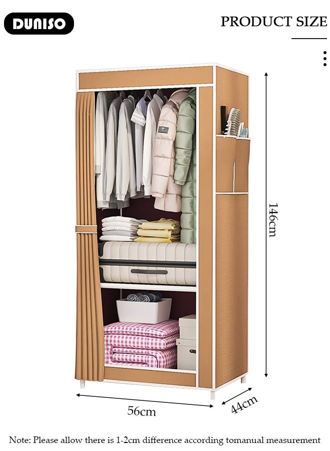 DUNISO Portable Wardrobe Clothes Storage Cabinet Dustproof Deisgn Portable Closet Organizer with Non-woven Fabric Quick and Easy to Assemble Extra Strong and Durable for Hanging Clothes  in Bedrooms and Apartments - Image 2