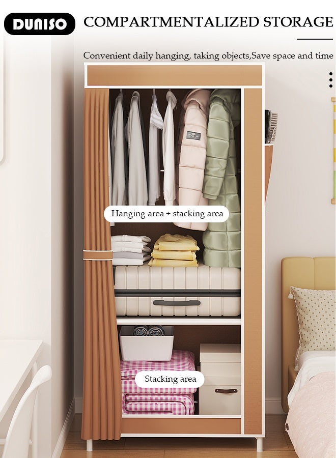 DUNISO Portable Wardrobe Clothes Storage Cabinet Dustproof Deisgn Portable Closet Organizer with Non-woven Fabric Quick and Easy to Assemble Extra Strong and Durable for Hanging Clothes  in Bedrooms and Apartments - Image 4