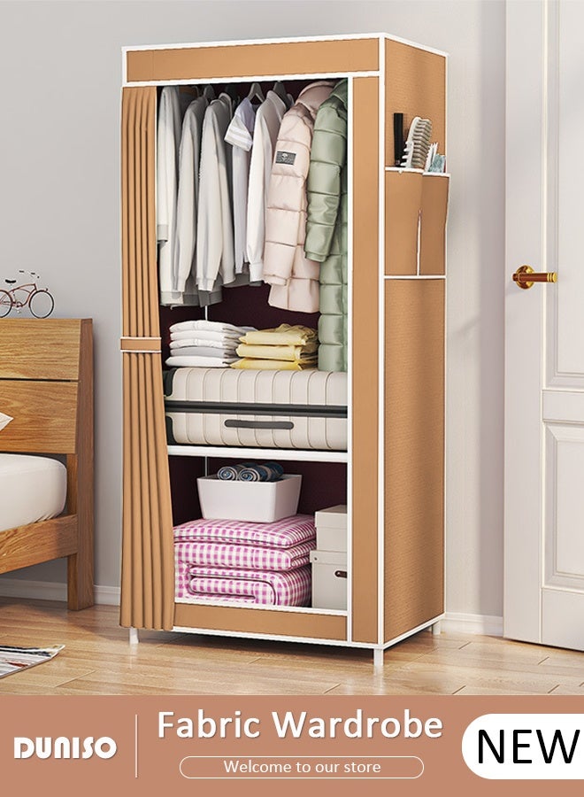 DUNISO Portable Wardrobe Clothes Storage Cabinet Dustproof Deisgn Portable Closet Organizer with Non-woven Fabric Quick and Easy to Assemble Extra Strong and Durable for Hanging Clothes  in Bedrooms and Apartments - Image 1