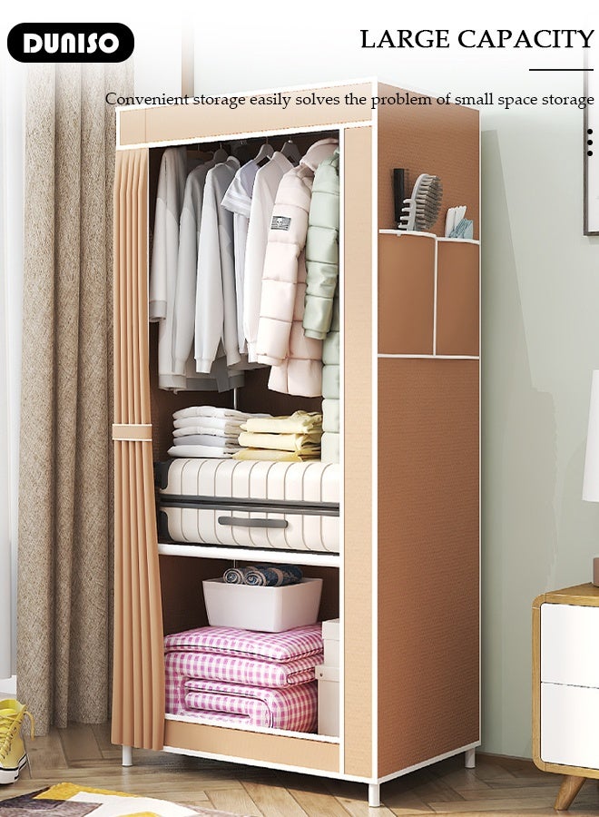 DUNISO Portable Wardrobe Clothes Storage Cabinet Dustproof Deisgn Portable Closet Organizer with Non-woven Fabric Quick and Easy to Assemble Extra Strong and Durable for Hanging Clothes  in Bedrooms and Apartments - Image 3