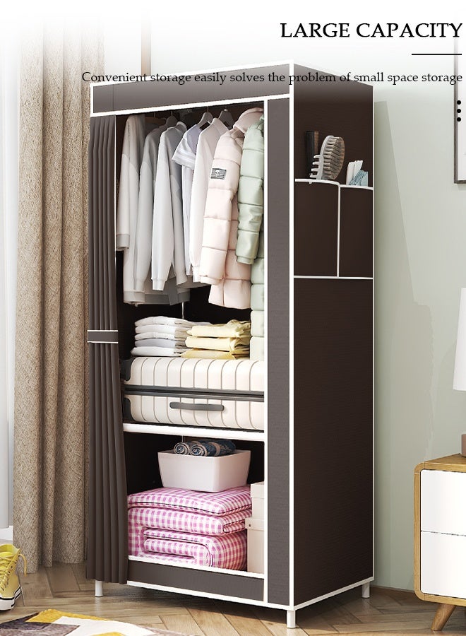 DUNISO Portable Wardrobe Clothes Storage Cabinet Dustproof Deisgn Portable Closet Organizer with Non-woven Fabric Quick and Easy to Assemble Extra Strong and Durable for Hanging Clothes  in Bedrooms and Apartments - Image 3