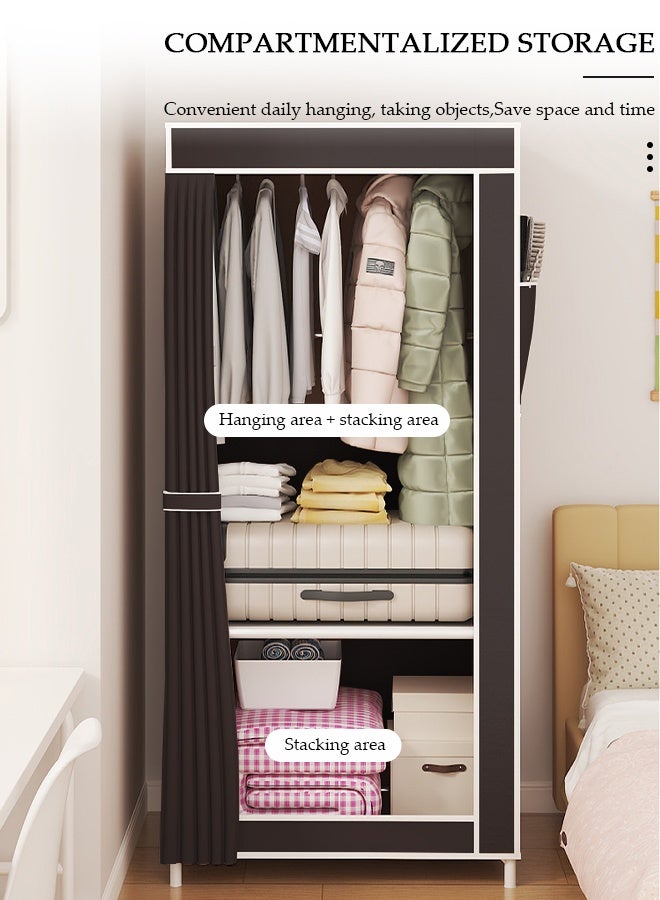 DUNISO Portable Wardrobe Clothes Storage Cabinet Dustproof Deisgn Portable Closet Organizer with Non-woven Fabric Quick and Easy to Assemble Extra Strong and Durable for Hanging Clothes  in Bedrooms and Apartments - Image 4