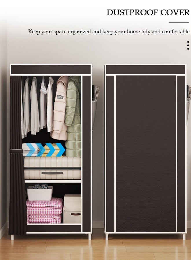 DUNISO Portable Wardrobe Clothes Storage Cabinet Dustproof Deisgn Portable Closet Organizer with Non-woven Fabric Quick and Easy to Assemble Extra Strong and Durable for Hanging Clothes  in Bedrooms and Apartments - Image 5