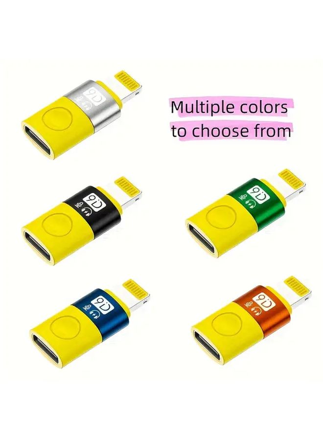 Green USB to Type-C Lightning Adapter with Audio and Charging for iPhone - Image 5