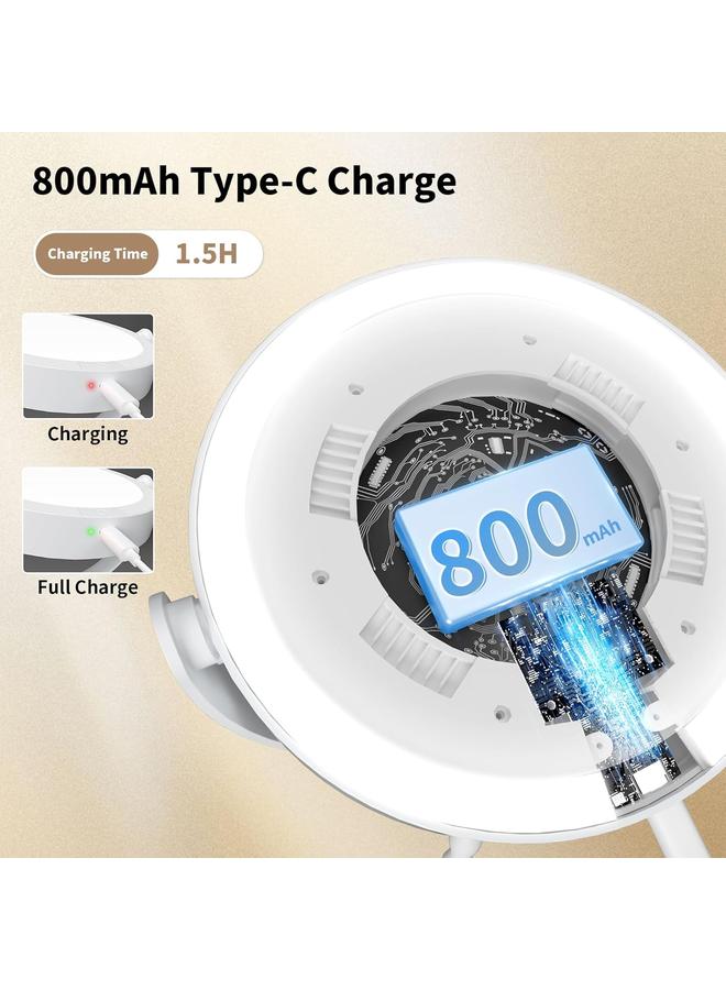 Bluejw مرآة مكياج مضاءة bluejw، مرآة LED مكبرة مزدوجة الجوانب 1X/10X، مرآة مكياج محمولة قابلة للشحن مع 3 ألوان من الإضاءة، لمسة قابلة للتعتيم، مع قاعدة قابلة للفصل، بيضاء - Image 4
