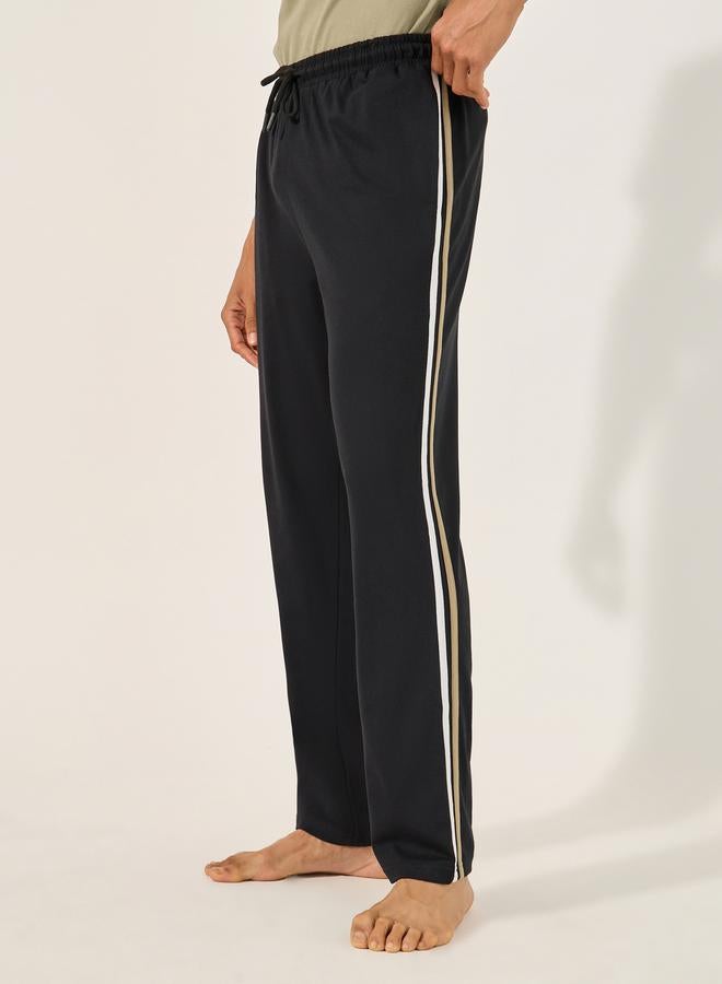 Styli Solid Round Neck T-Shirt and Striped Pyjama Set - Image 5