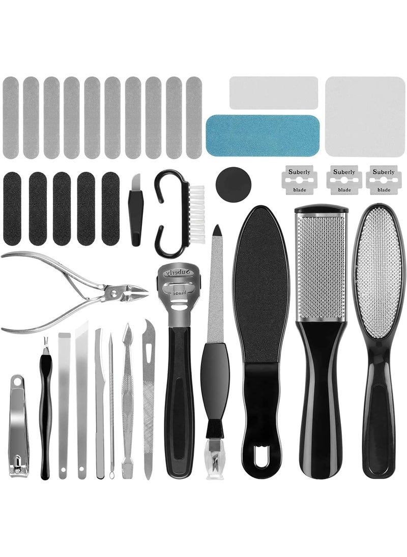 Rosmax Life Professional Pedicure Kit Rosmax 36 in 1 Pedicure Tools Stainless Steel Washable Foot Care Kit Dead Skin Remover Foot Spa Set at Home 