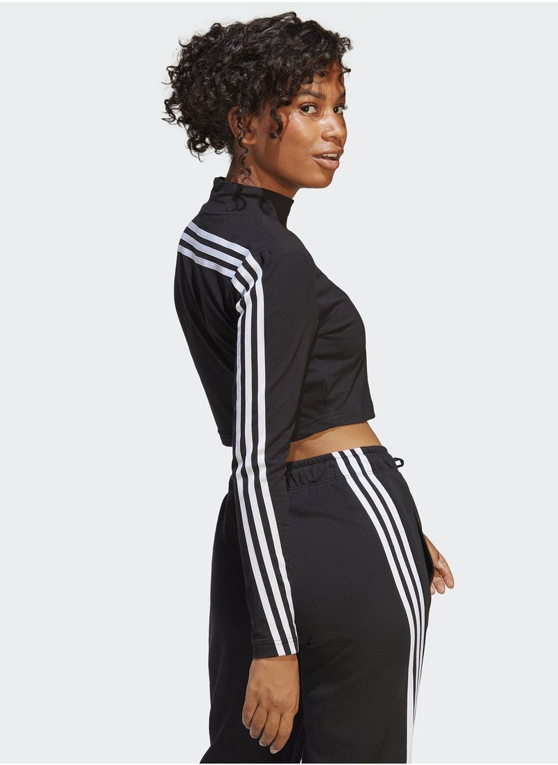 Adidas - 3 Stripe Future Icon Mock Neck Top - Image 1