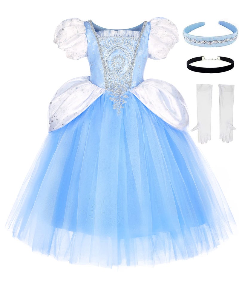 Axaxa Cinderella Costume for Girls Cinderella Dress Halloween Birthday Party Outfits - Image 3