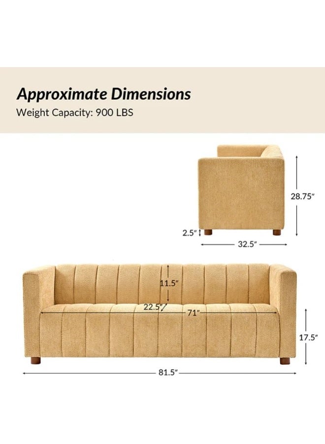 Zayn comforts Minimalist Loveseat Sofa with Concealed Legs and Deep Cushions â€“ Ideal for Relaxation (Camel) - Image 2
