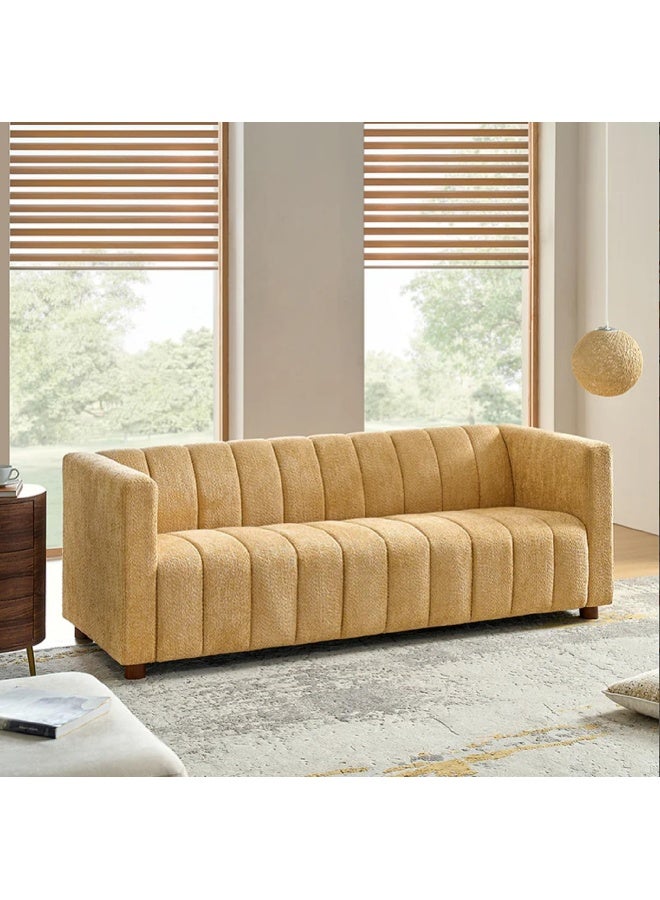 Zayn comforts Minimalist Loveseat Sofa with Concealed Legs and Deep Cushions â€“ Ideal for Relaxation (Camel) - Image 1