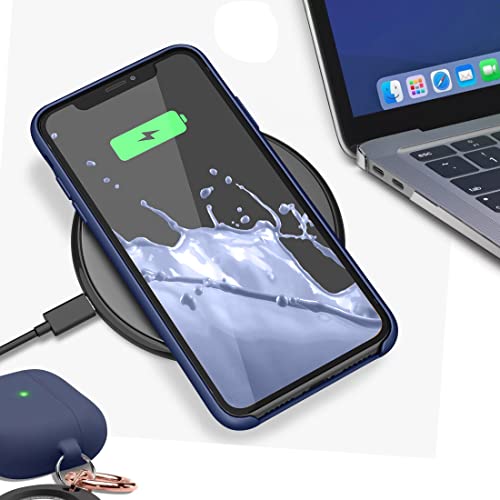 VONZEE Liquid Silicone Soft Back Cover for iPhone 12 Mini Case, Shockproof Slim Camera & Full Body Protection Non Yellowing Cover with Microfiber Lining & Logo Cut (5.4 Inch) -Blue - Image 4