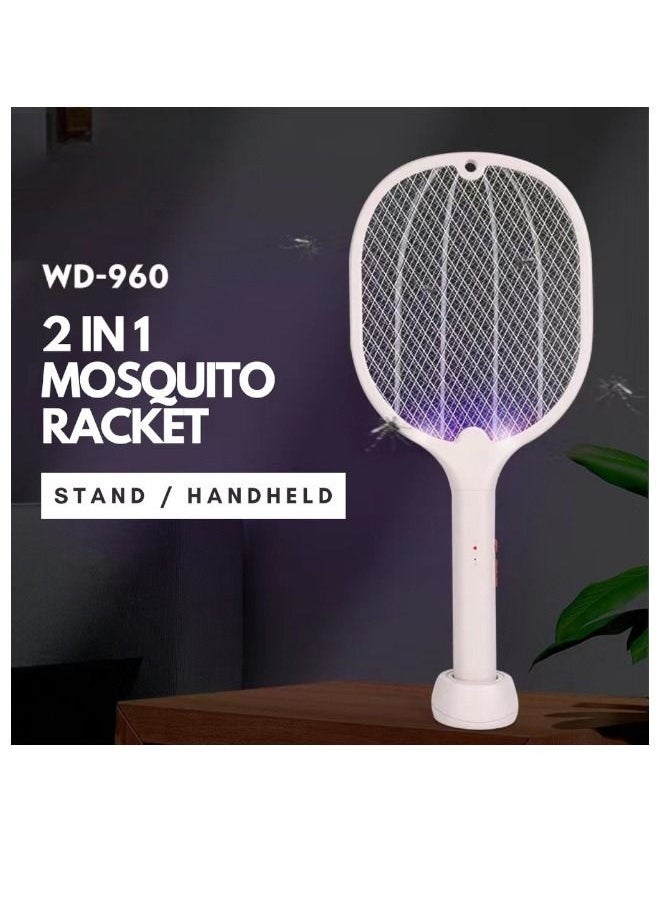 WEIDASI - Electric Mosquito Racket Rechargeable Mosquito Swatter Racket & Fly Electric Bat With Stand - Image 1