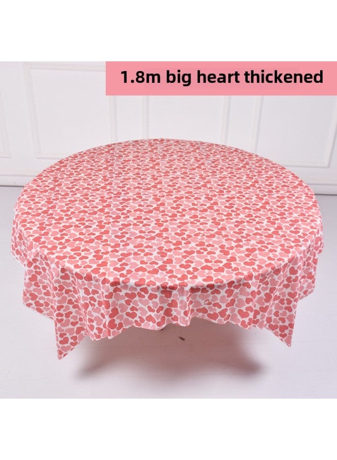 Disposable Tablecloth Thickened Plastic PE Waterproof Tablecloth Printed Table Cloth Party Red Plaid Picnic Outing Wedding-Color:1.4x 2 Rice Apricot Pattern - Image 3
