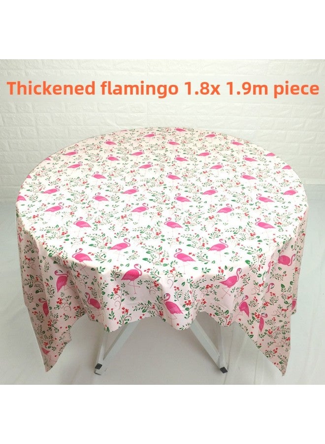 Disposable Tablecloth Thickened Plastic PE Waterproof Tablecloth Printed Table Cloth Party Red Plaid Picnic Outing Wedding-Color:1.4x 2 Rice Apricot Pattern - Image 4