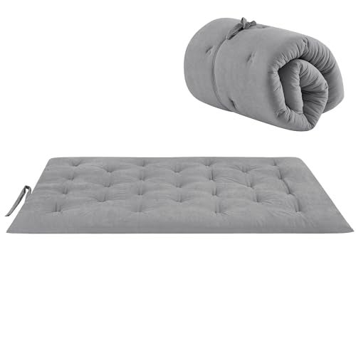 IMSMARTMART Mattress Japanese Floor Mattress Folding Roll Up Bed Topper Mat for Guest,Lounger and Tavel 72X36 Inches Grey - Image 1