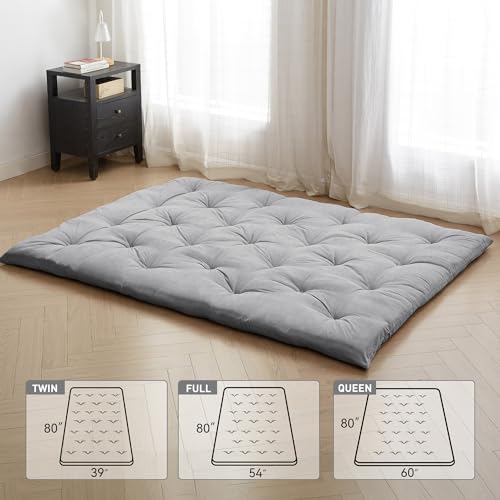 IMSMARTMART Mattress Japanese Floor Mattress Folding Roll Up Bed Topper Mat for Guest,Lounger and Tavel 72X36 Inches Grey - Image 3