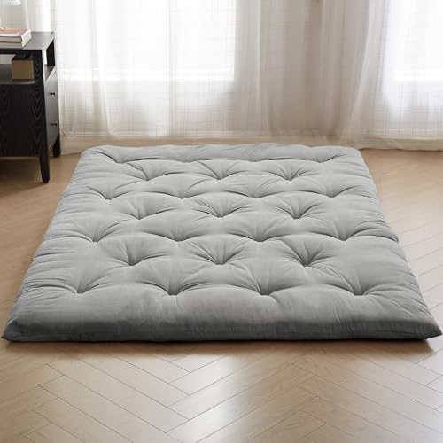 IMSMARTMART Mattress Japanese Floor Mattress Folding Roll Up Bed Topper Mat for Guest,Lounger and Tavel 72X36 Inches Grey - Image 2