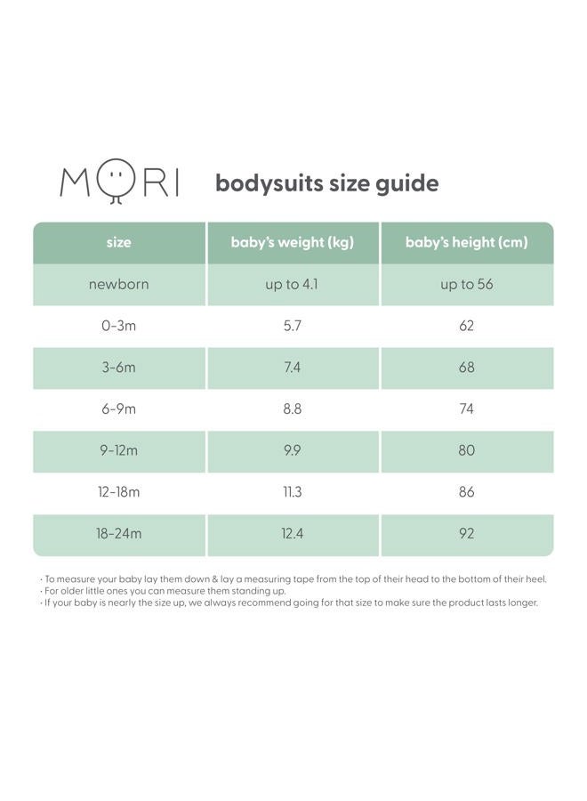 MORI Baby - Unisex Kimono Bodysuit - Short Sleeve-Organic Cotton and Bamboo - Breathable Infant Wrap-Style Bodysuit with Safe Nickel-Free Poppers, White, 0-3 Months - Image 5