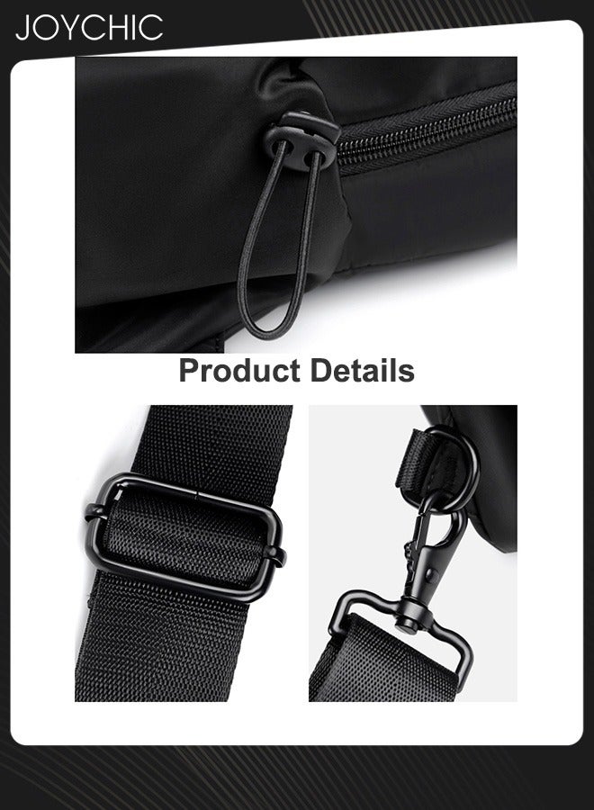 Joychic حقيبة صدر للرجال حقيبة كروس بودي كاجوال للرياضات الخارجية والسفر وحقيبة صدر للأعمال وحقيبة ظهر يومية مقاومة للماء باللون الأسود - Image 4