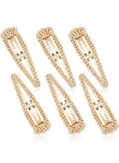 Geyoga Geyoga 6 Pieces Rhinestone Snap Hair Clips 4 Inch Metal Hair Barrettes Hairpins Crystal for Women Wedding AccessoriesGold 