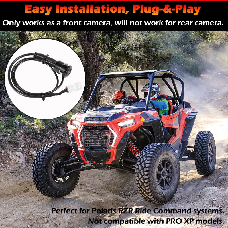 Bonbo for Polaris RZR Ride Command HD Wide-Angle Waterproof Front Camera - Plug and Play for Factory Installed 7" Ride Command, Not Compatible with Pro XP Models - Image 5