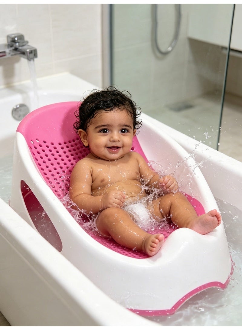LO.BABY.VE Baby Bath Seat, Baby Bathing Aid, Safety-conscious, slip-resistant design; breathable, skin-friendly PVC material; ergonomic shape; portable and easy to store - Image 3