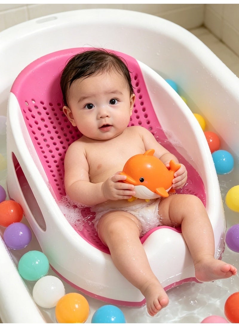 LO.BABY.VE Baby Bath Seat, Baby Bathing Aid, Safety-conscious, slip-resistant design; breathable, skin-friendly PVC material; ergonomic shape; portable and easy to store - Image 4