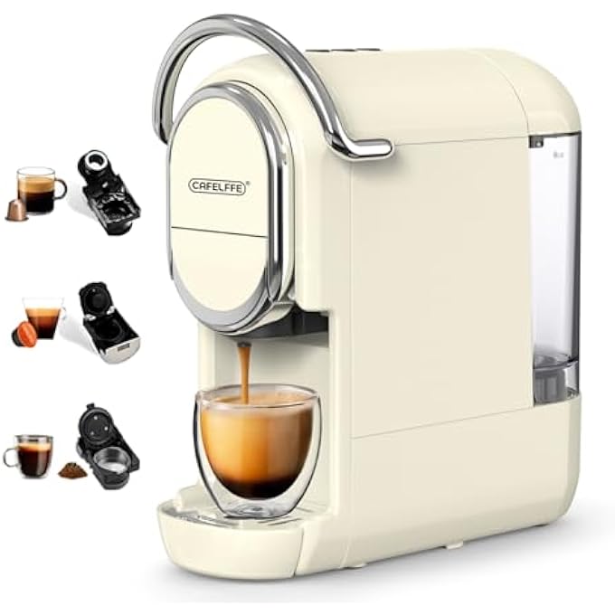 كافلف ماكينة صنع قهوة كبسولة Mk609، ماكينة إسبريسو 19 بار بقوة 1450 وات، 3 في 1، متوافقة مع Nes OriginalDgGround، قهوة ساخنة وباردة، مدمجة للاستخدام في المنزل والمكتب - Image 1