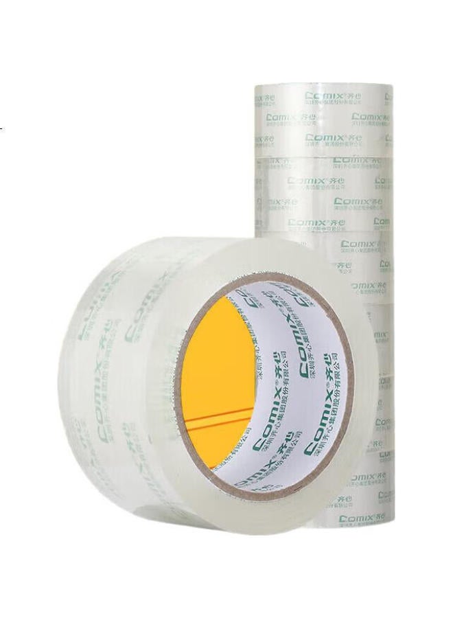 Comix Transparent Tape/Wide Tape/Boxing Tape, High Transparency, Packing Transparent Tape, 6 Rolls, Width 60Mm*100Y*50Um, Length 91.4 Meters/Roll, Jt6010-6 - Image 1