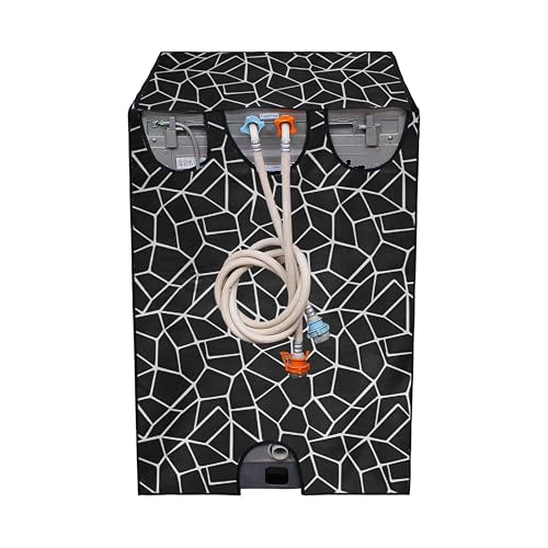 Wings Star LG Top Load Washing Machine Cover for 6 kg, 6.2 Kg, 6.5 Kg, 7 Kg (58 X 58 X 88 cm) | Waterproof & Dust-Proof Top Loading Fully Automatic Washing Machine Cover for LG, (Black Marjorie Rice) - Image 5