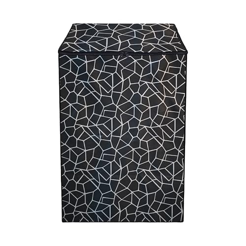 Wings Star LG Top Load Washing Machine Cover for 6 kg, 6.2 Kg, 6.5 Kg, 7 Kg (58 X 58 X 88 cm) | Waterproof & Dust-Proof Top Loading Fully Automatic Washing Machine Cover for LG, (Black Marjorie Rice) - Image 4