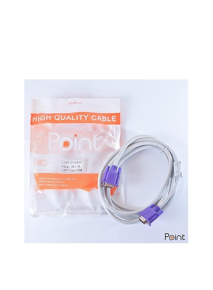 Point Cable VGA 3M WHITE - POINT - Image 2