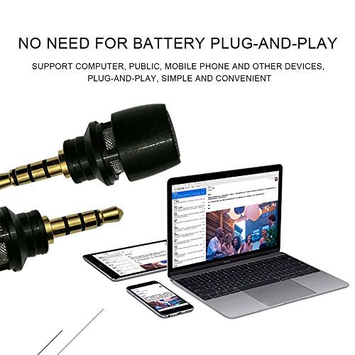 CANFON Mini Condenser Microphone with High Sensitivity for Phone iOS iPhone iPhone X 8 7 6 iPad Podcast YouTube Facebook Livestream (3.5mm TRRS) (Black) - Image 4