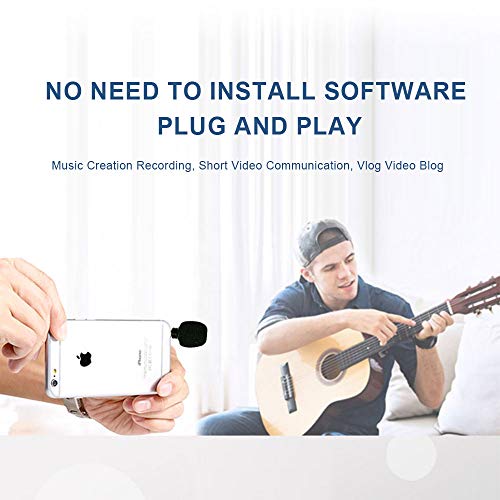 CANFON Mini Condenser Microphone with High Sensitivity for Phone iOS iPhone iPhone X 8 7 6 iPad Podcast YouTube Facebook Livestream (3.5mm TRRS) (Black) - Image 5