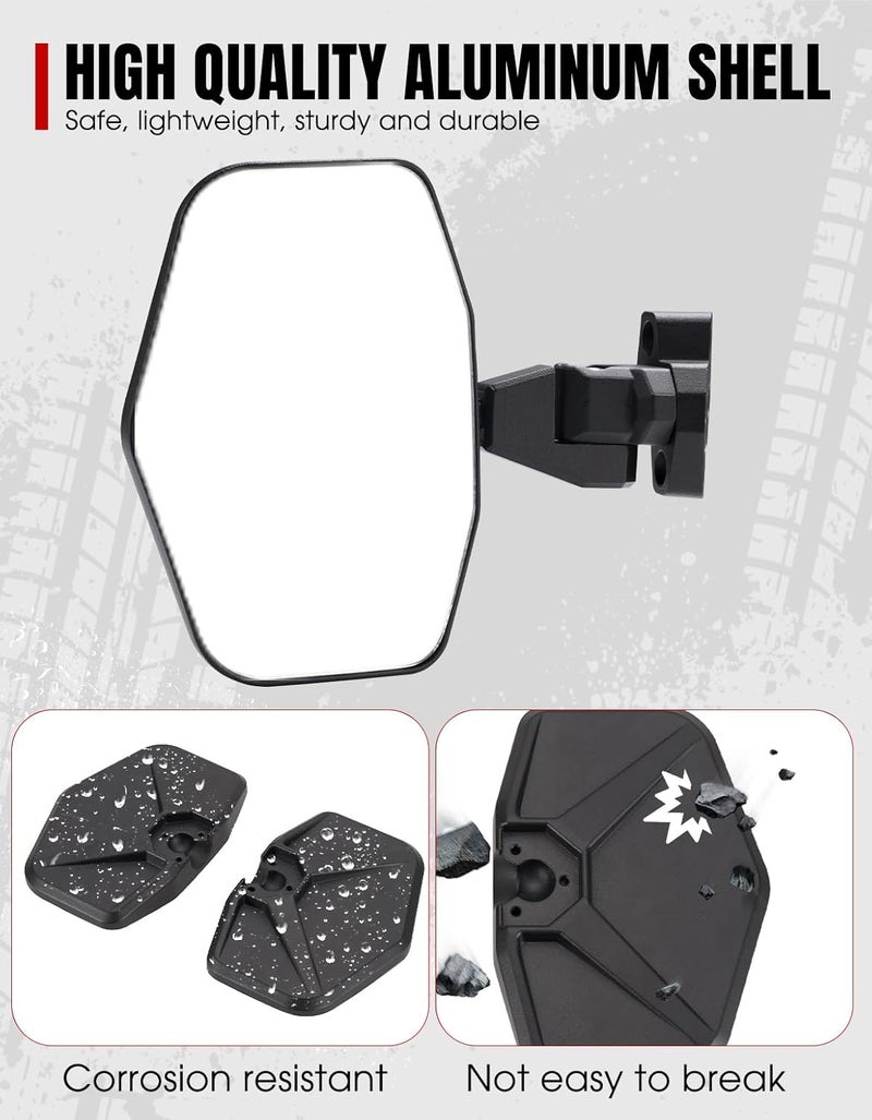 A & UTV PRO Adjustable Side Mirrors for Can-Am Defender - Image 4