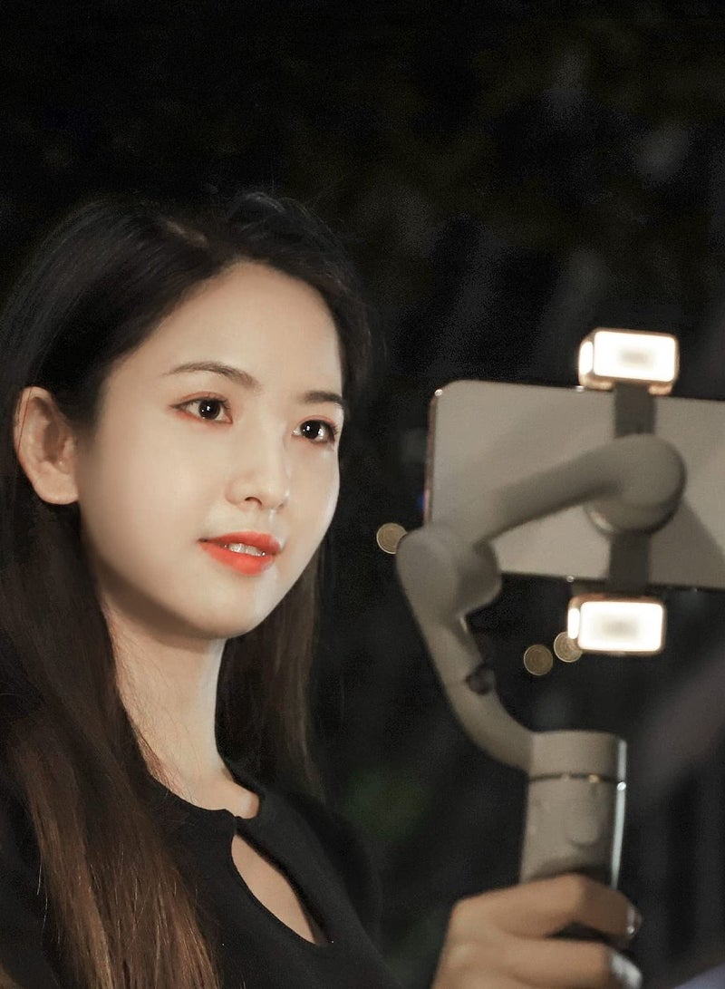 SYOSI Two-Way LED Video Light with Charging Case Vlogging Lighting Accessories Compatible with DJI OM 5 / 4 / 4 SE Smartphone Gimbal Stabilizer - Image 2