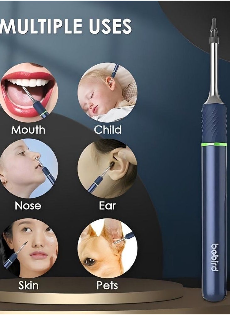 Bebird - Bebird Note 5 Ear Wax Removal Kit Wi-Fi Visible Wax Elimination Spoon 10 Megapixels HD with 4 LED Lights for Ear Cleaning, Blue - Image 1