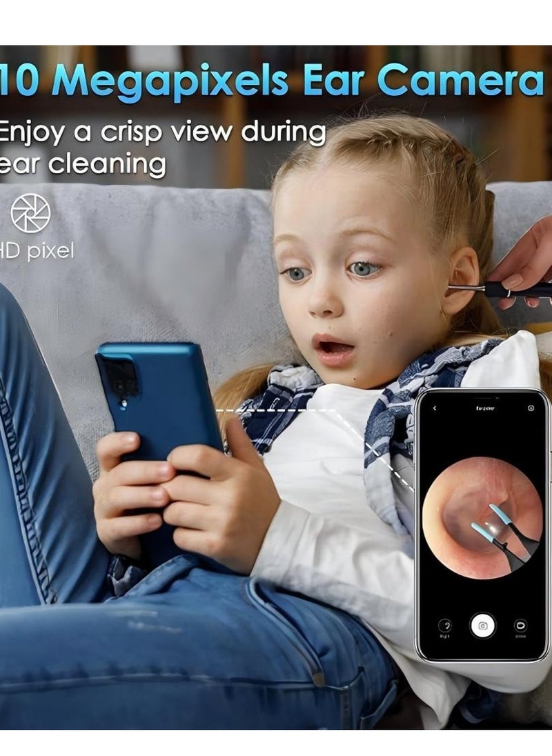 Bebird - Bebird Note 5 Ear Wax Removal Kit Wi-Fi Visible Wax Elimination Spoon 10 Megapixels HD with 4 LED Lights for Ear Cleaning, Blue - Image 1