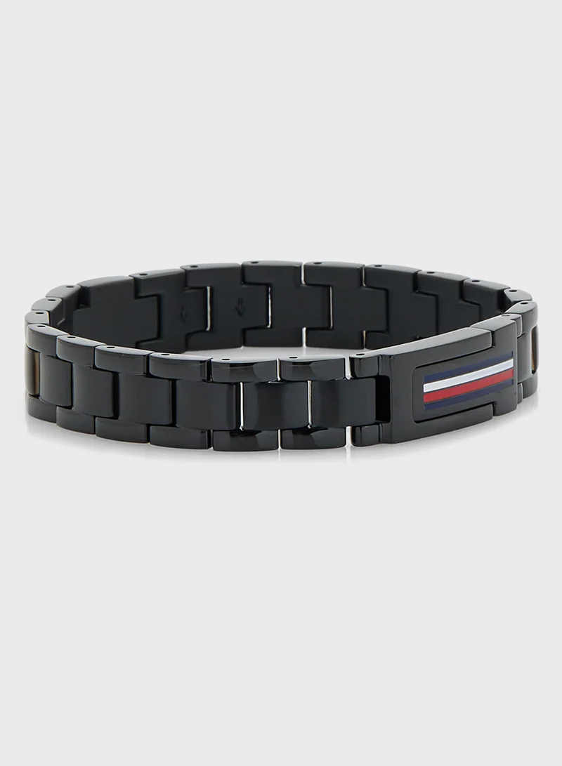 TOMMY HILFIGER Tommy Hilfiger Ionic Plated Black Steel Men's Bracelet - 2790597, One Size, Ionic Plated Black Steel, No Gemstones