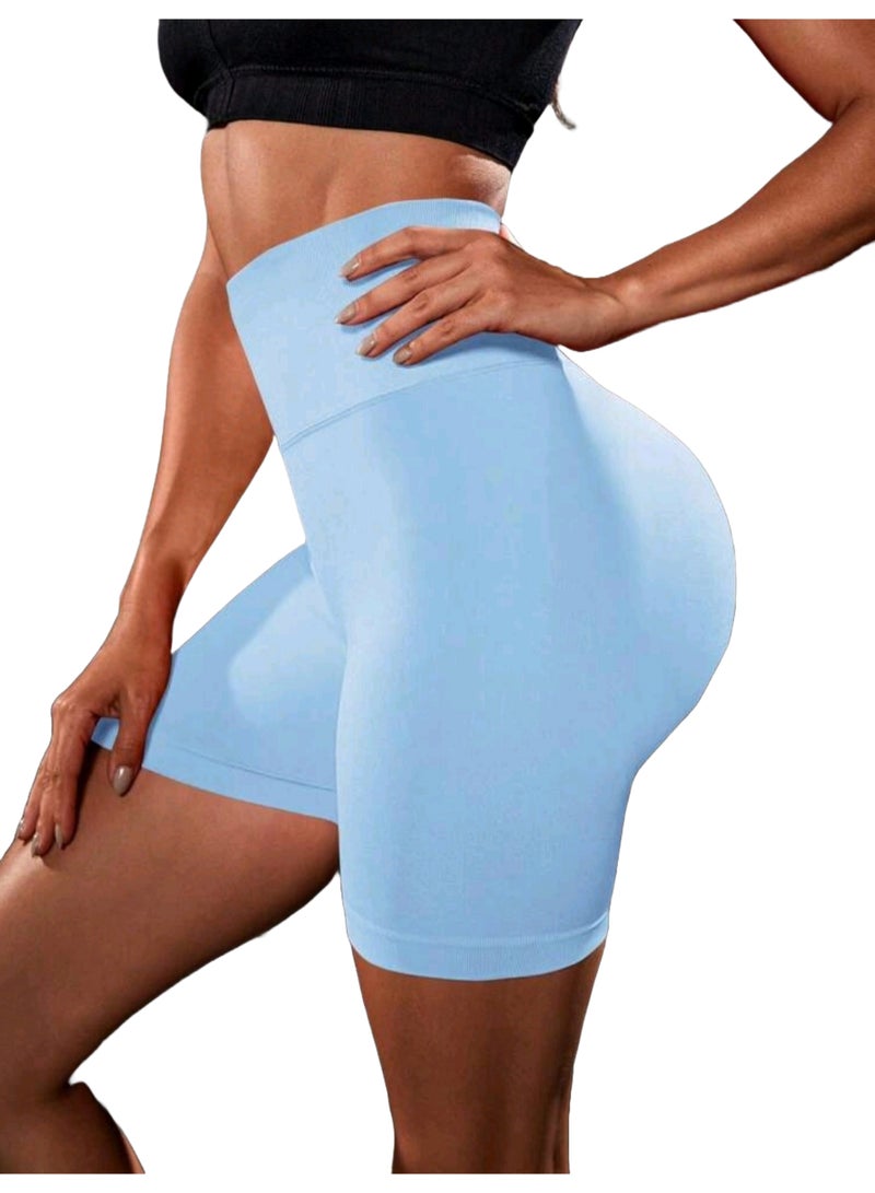 Sweet Cathy Seamless Yoga Shorts High Waist Sportswear Tummy Control Butt Lift Stretchable Tights Waist Compression Scrunch Butt Fitness Gym Stretchable for Women - Image 4