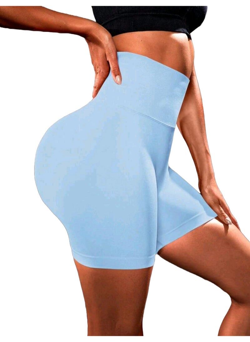 Sweet Cathy Seamless Yoga Shorts High Waist Sportswear Tummy Control Butt Lift Stretchable Tights Waist Compression Scrunch Butt Fitness Gym Stretchable for Women - Image 2