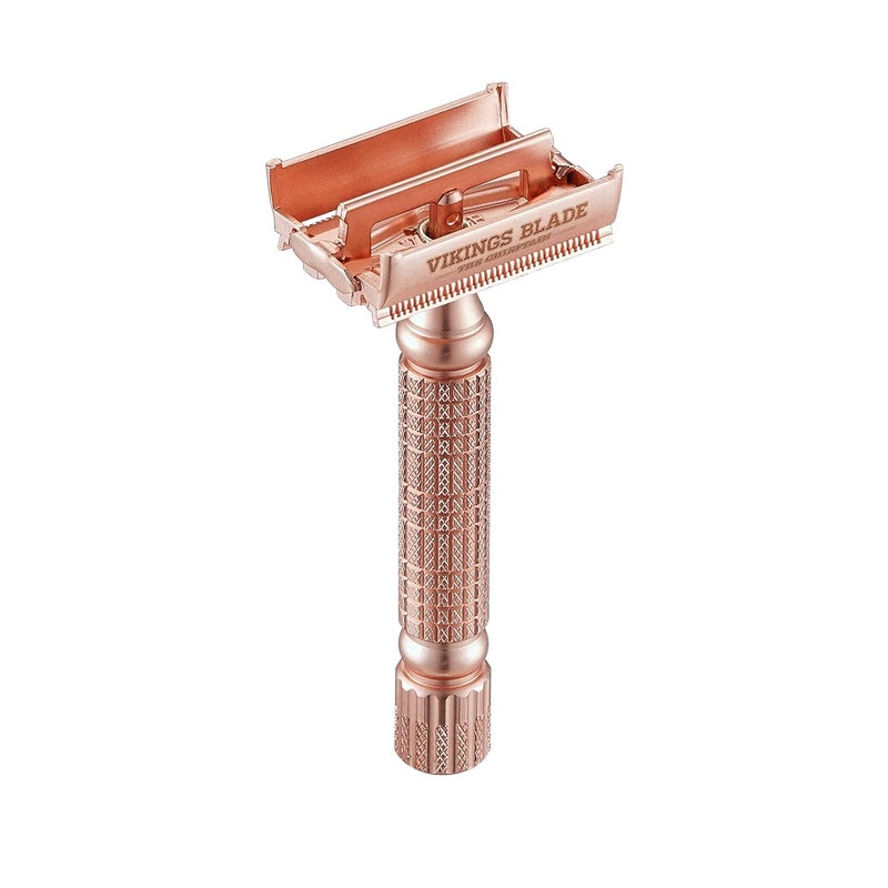 VIKINGS BLADE Double Edge Safety Razor + 5 Swedish Steel Blades + Luxury Case. Smooth, Reusable, Recyclable (Chieftain "Hera") - Image 4