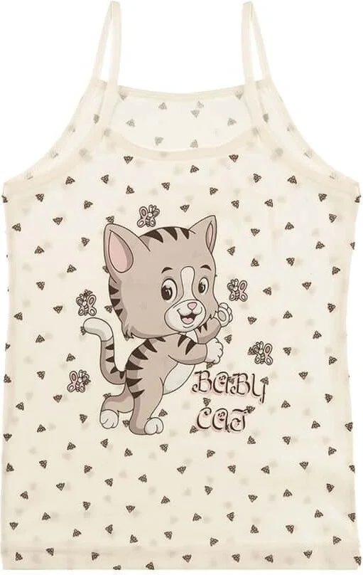 Donella 5 Pack Baby Cat Printed Girl Undershirt - 43711031CG