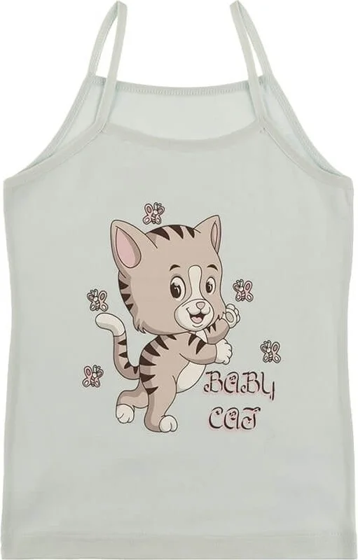 Donella 5 Pack Baby Cat Printed Girl Undershirt - 43711031CG